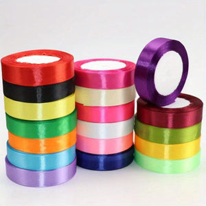 Planet Gates 1 Roll, 22meters 4cm Silk Satin Ribbons Crafts Bow Handmade Gift Wrap Party Wedding Christmas Decorations, Ribbons For Bouquets, Craft Supplies, Fabric, Handmade Wedding Bouquets Material, Gift Packaging Materials,