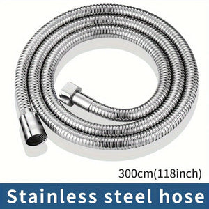 Planet Gates 1 Roll, 304 Stainless Steel Silvery Shower Hose For Gardening, Extra Long Durable And Flexible Shower Hose, Gardening Hose Gardening Accessories