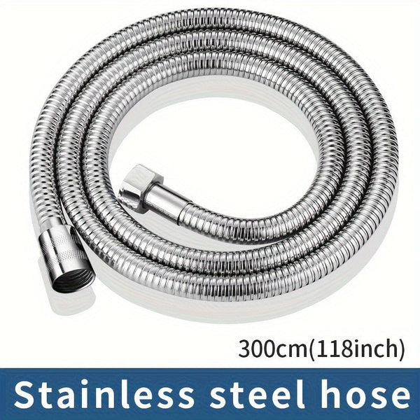 Planet Gates 1 Roll, 304 Stainless Steel Silvery Shower Hose For Gardening, Extra Long Durable And Flexible Shower Hose, Gardening Hose Gardening Accessories