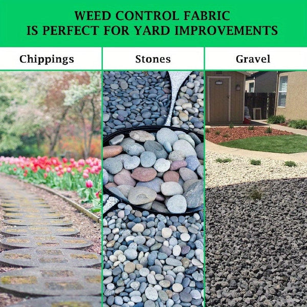 Planet Gates 1 Roll, Garden Landscape Fabric Weed Barrier Heavy Duty Driveway Gardening Mat Polypropylene Ground Cover Flower Vegetable Raised Beds Lawn Yard Landscaping Cloth Black