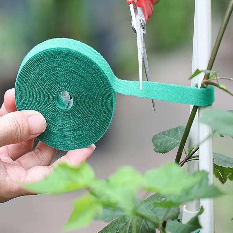 Planet Gates 1 Roll, Green Garden Tape For Plant Garden Plant Ties, 1cm Wide Reusable Garden Tape Plant Support For Climbing Climbing Plants, Flowers, Vine, Tomato Ties Adjustable