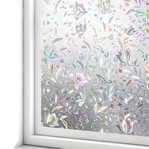 Planet Gates 1 Roll Of Tulip Privacy Glass Film, Static Cling Window Film Suitable For Office And Home Decor