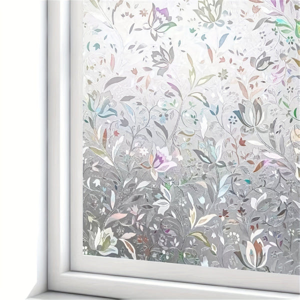 Planet Gates 1 Roll Of Tulip Privacy Glass Film, Static Cling Window Film Suitable For Office And Home Decor