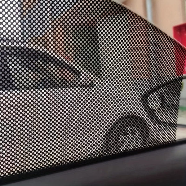 Planet Gates 1 roll Stained Glass Window Privacy Film - Non-Adhesive, UV Sun Blocking, One-Way Perforated, Black Vinyl Stickers for Bathroom Door Coverings and Printable Engraved Designs