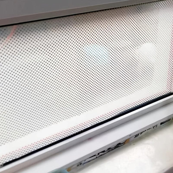 Planet Gates 1 roll Stained Glass Window Privacy Film - Non-Adhesive, UV Sun Blocking, One-Way Perforated, Black Vinyl Stickers for Bathroom Door Coverings and Printable Engraved Designs