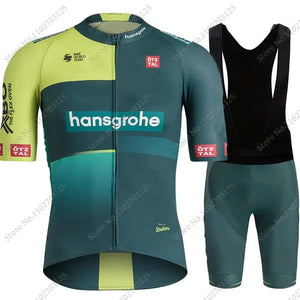Planet Gates 1 / S 2024 Boraful Hansgrohe Team Primož Roglič Cycling Jersey Set Slovenia Clothing Road Bike Shirts Suit Bicycle Bib Shorts MTB Wear