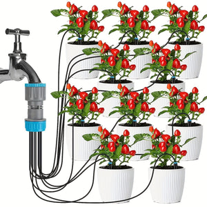 Planet Gates 1 Set 1 Set Garden Automatic Watering Device, Gardening Irrigation System, Drip Seepage Device With 10 Dripper Head Kit For Greenhouse Balcony Pot Plants Accessories (Threaded Connection: 1/2" (20mm)