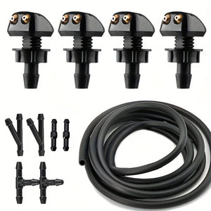 Planet Gates 1 Set 1 Set Universal Style Car Windshield Wiper Nozzle 2 Meter Hose 6 Connectors 4 Double Hole Water Spray Nozzles