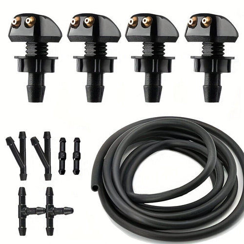 Planet Gates 1 Set 1 Set Universal Style Car Windshield Wiper Nozzle 2 Meter Hose 6 Connectors 4 Double Hole Water Spray Nozzles