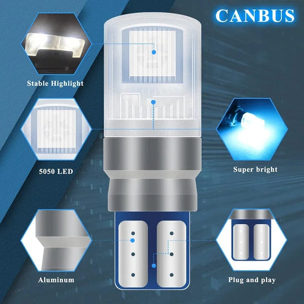 Planet Gates 1 set 2Pcs/Set RGB LED T10 W5W Bulbs With Remote Control W5W Led 194 168 Car Reading Dome Light Car Wedge Lamp License Plate Lights