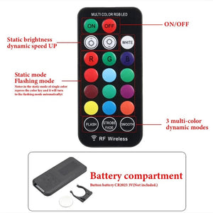 Planet Gates 1 set 2Pcs/Set RGB LED T10 W5W Bulbs With Remote Control W5W Led 194 168 Car Reading Dome Light Car Wedge Lamp License Plate Lights