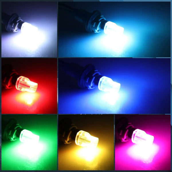 Planet Gates 1 set 2Pcs/Set RGB LED T10 W5W Bulbs With Remote Control W5W Led 194 168 Car Reading Dome Light Car Wedge Lamp License Plate Lights