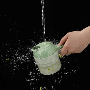 Planet Gates 1 set 4 in 1 Handheld Electric Vegetable Cutter Set for Garlic Pepper Chili Onion Celery Ginger Meat with Brush Kitchen Tools