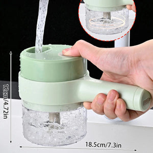 Planet Gates 1 set 4 in 1 Vegetable Cutter Handheld Electric Vegetables Slicer For Garlic Pepper Celery Ginger Meat With Brush Kitchen Accessories