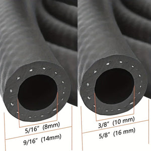 Planet Gates 1 Set 5/16"/ 3/8" Low-Pressure Fuel Line Hose, 5 Feet Long, 4pcs Clamps Adjustable, High Pressure 150 PSI For Automotive, Lawnmower, And Ther Fuel Systems And Engines