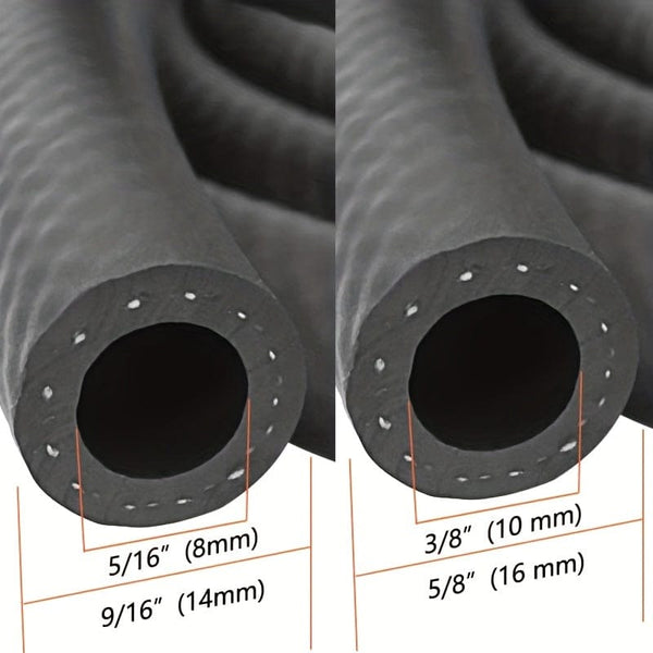Planet Gates 1 Set 5/16"/ 3/8" Low-Pressure Fuel Line Hose, 5 Feet Long, 4pcs Clamps Adjustable, High Pressure 150 PSI For Automotive, Lawnmower, And Ther Fuel Systems And Engines