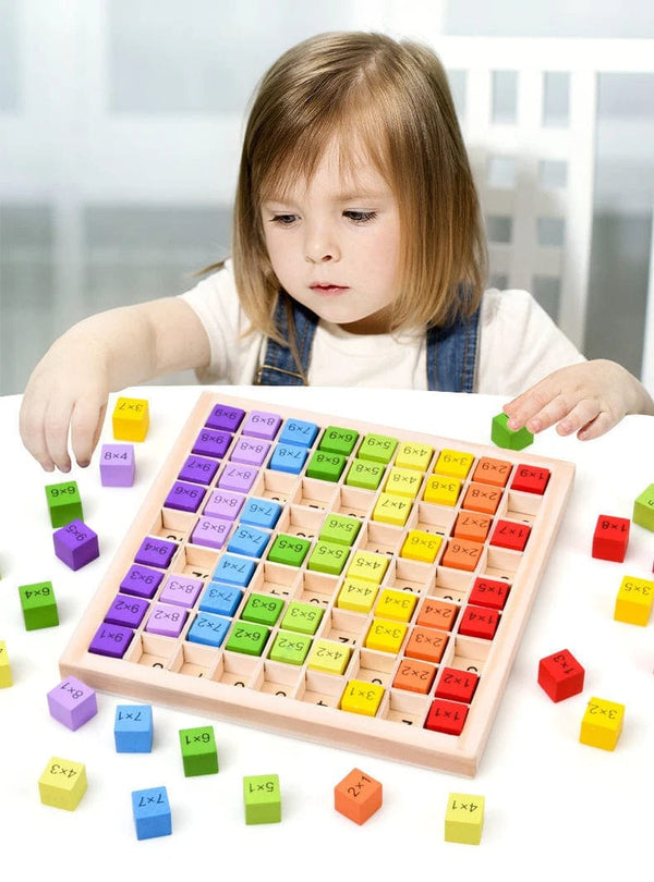 Planet Gates 1 set 7In X 7In Montessori Educational Wooden Multiplication Table Board For Kids, Arithmetic Teaching Aids Math Toys For Children