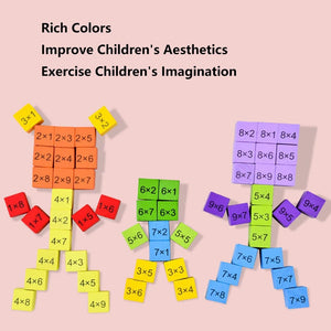 Planet Gates 1 set 7In X 7In Montessori Educational Wooden Multiplication Table Board For Kids, Arithmetic Teaching Aids Math Toys For Children