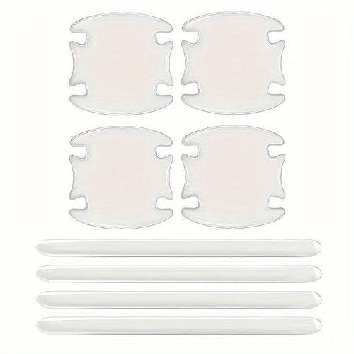 Planet Gates 1 Set 8pcs/set Door Handle Anti Scratch Protector, Universal Waterproof And Anti Scratch Door Mirror Protection Accessory Transparent