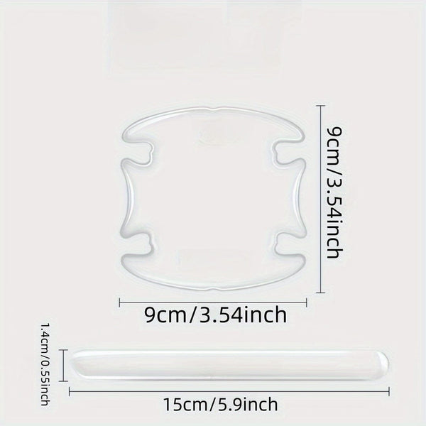 Planet Gates 1 Set 8pcs/set Door Handle Anti Scratch Protector, Universal Waterproof And Anti Scratch Door Mirror Protection Accessory Transparent