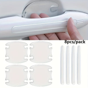 Planet Gates 1 Set 8pcs/set Door Handle Anti Scratch Protector, Universal Waterproof And Anti Scratch Door Mirror Protection Accessory Transparent
