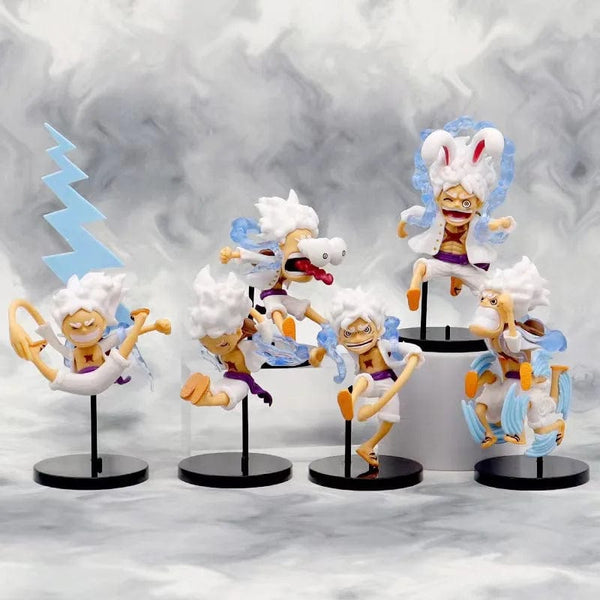 Planet Gates 1 set Anime figure One piece Q-version The sun god Nika Luffy model figure  Car decoration kid gifts
