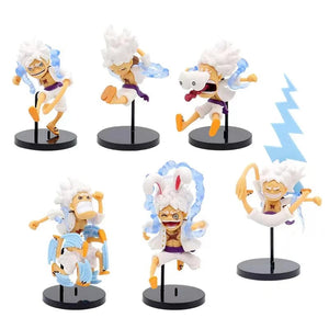 Planet Gates 1 set Anime figure One piece Q-version The sun god Nika Luffy model figure  Car decoration kid gifts