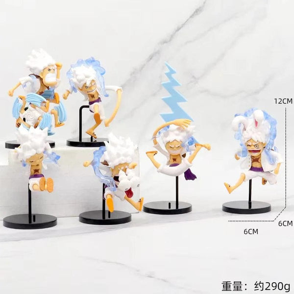 Planet Gates 1 set Anime figure One piece Q-version The sun god Nika Luffy model figure  Car decoration kid gifts