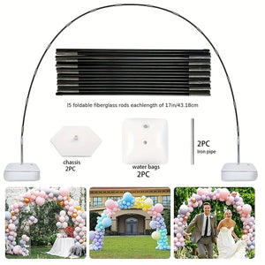 Planet Gates 1 Set, Balloon Arch Stand Kit Adjustable Balloon Arch Frame Water Filling Base Reusable Background Stand Kit, Used For Birthday Party Graduation Wedding Bride Gift Meeting