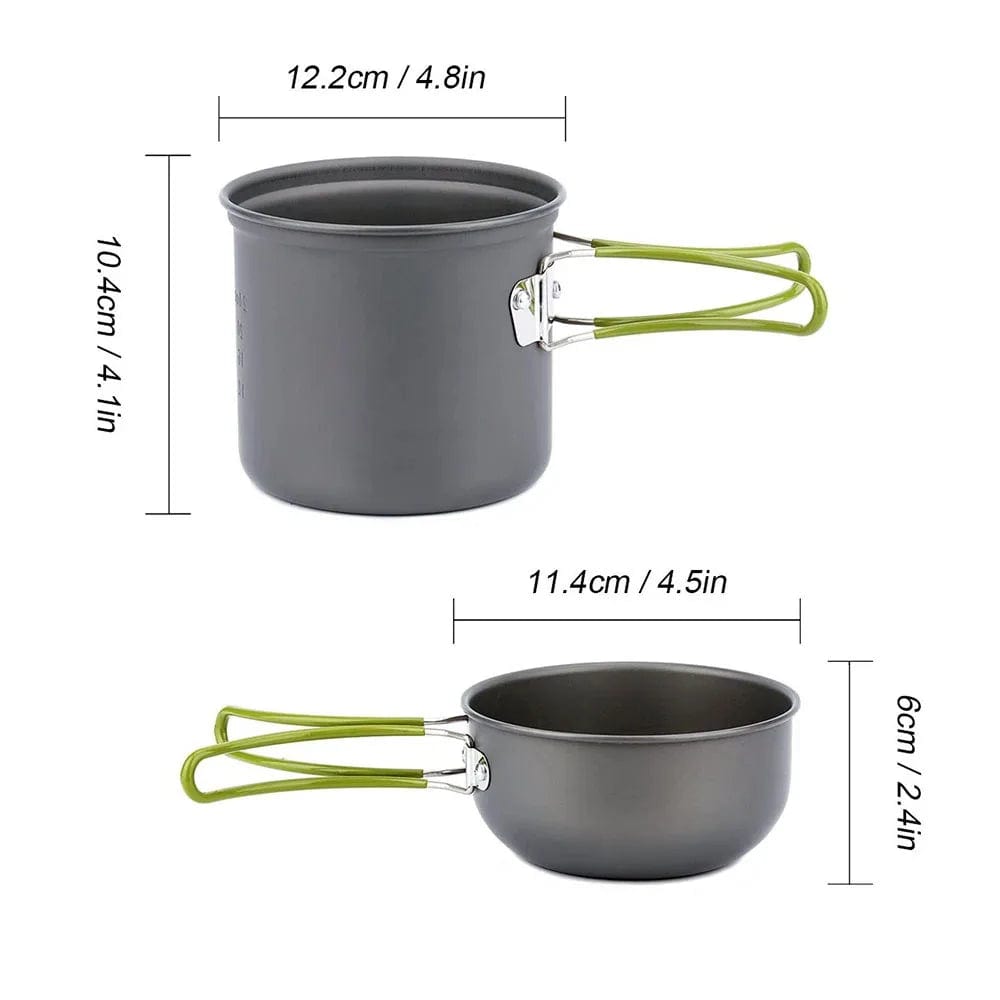 Planet Gates 1 Set Camping Cookware Mess Kit Ultralight Camping Pot Set Outdoor Cooking Tableware for Hiking Trekking Picnic Fishing Mountaineering