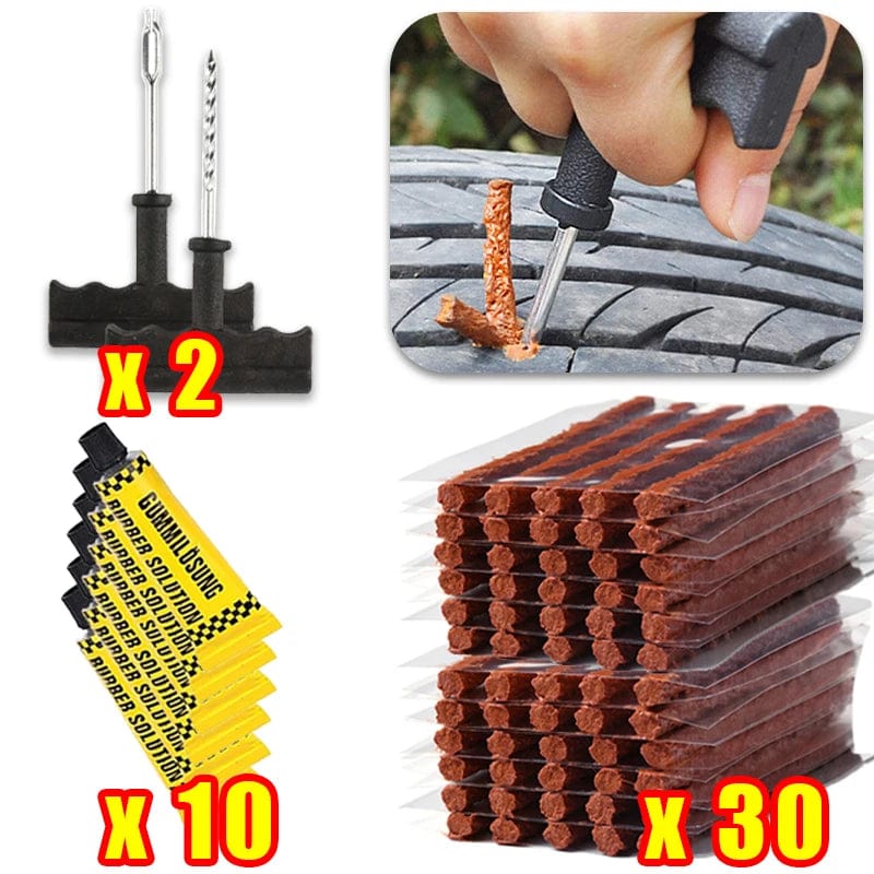 Planet Gates 1 Set Car Tire Repair Tool Kit with Rubber Strips Tubeless Tyre Puncture Studding Plug Set Motorcycle Truck Vacuum Tire Repair Tool