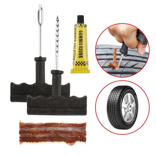 Planet Gates 1 Set Car Tire Repair Tool Kit with Rubber Strips Tubeless Tyre Puncture Studding Plug Set Motorcycle Truck Vacuum Tire Repair Tool