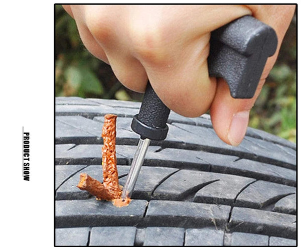 Planet Gates 1 Set Car Tire Repair Tool Kit with Rubber Strips Tubeless Tyre Puncture Studding Plug Set Motorcycle Truck Vacuum Tire Repair Tool