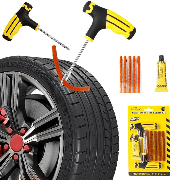Planet Gates 1 set Car Tire Repair Tool Tubeless Tyre Repair Kit with Rubber Strips Studding Tool Puncture Plug Garage Tools for Motorcycle Trucks