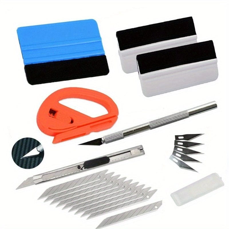 Planet Gates 1 Set Car Vinyl Wrapping Tools Felt Squeegee Application Casement Tint Scraper Kit