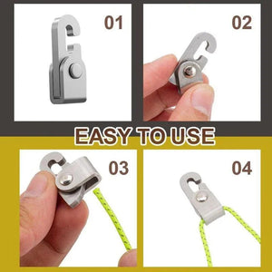 Planet Gates 1 set / CHINA Self-Locking Hooks with Rope Automatic Lock Hook Multifunctional Free From Knots Fast Tighter Outdoor Secure Hook Camping Gear