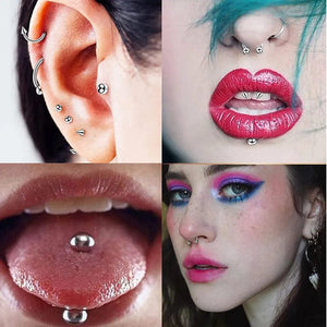 Planet Gates 1 Set Disposable Professional Body Piercing Tool Kit Piercing Needle Clamp Tools Ear Tragus Nose Eyebrow Navel Piercings 316