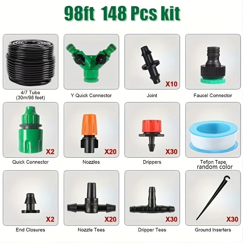 Planet Gates 1 Set, DIY Garden Drip Irrigation Hoses 3.4cm/3.3cm, Automatic Watering Drip Kits, Garden Watering System For Adjusting The Amount Of Drip Irrigation Spray, Saving Water And Time Telescopic Water Pipe