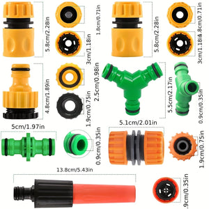Planet Gates 1 Set Gardening Made Easy: Complete Watering System Tools Kit with Quick Coupling, Sprayer Nozzle, and More!