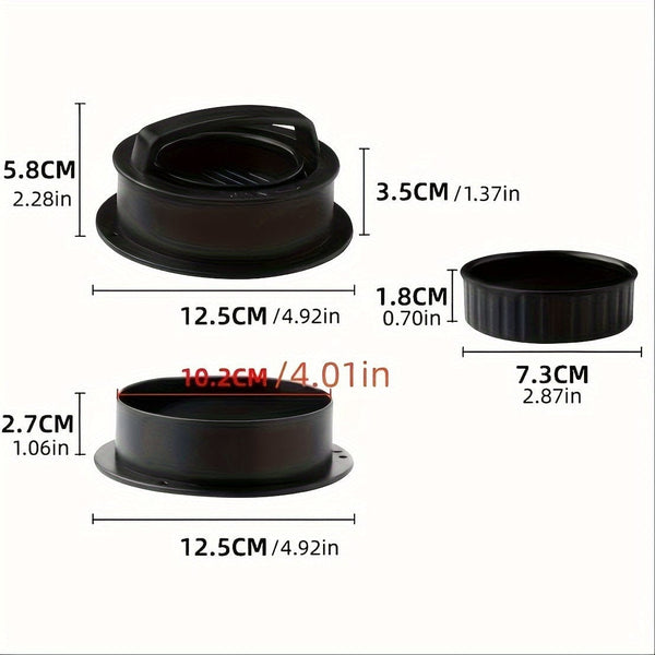 Planet Gates 1 Set Hamburger Press, Patty Maker, 3 In 1 Non Stick Stuffed Burger Mold, Beef Patties And Sliders, BBQ Grill Accessories, For Various Fresh Delicious Stuffed Burger, Sliders Burger, Beef Burger, Non Stick Meat.