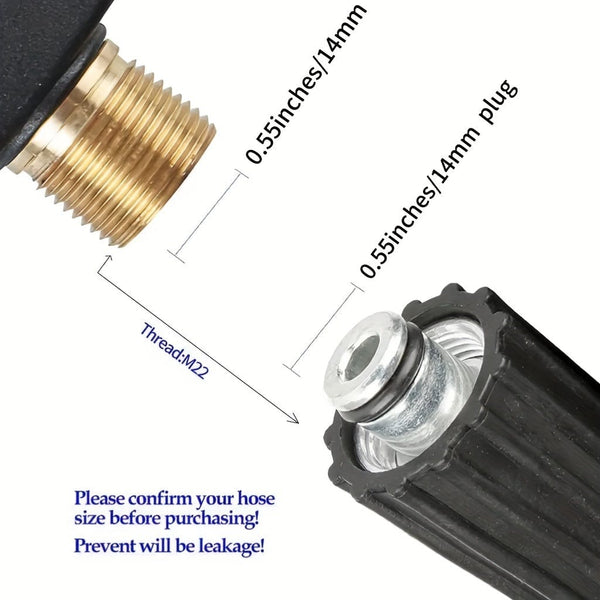 Planet Gates 1 Set, High Pressure Washing Gun, Max 3000 PSI 5 Colors Quick Connect 1/4 Inch Nozzle M22 -14 Hose Fitting Car Washing, Garden Supplies