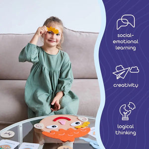 Planet Gates 1 set Kids Montessori Facial Expression Game Emotional Change Toys With 9pcs Cards Preschool Learning Educational Toys