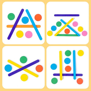 Planet Gates 1 set Kids Montessori Toys Rainbow Stick Puzzle Sensory Logical Thinking Challenge Table Games Children Early Educational Wooden Toys