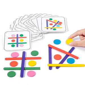 Planet Gates 1 set Kids Montessori Toys Rainbow Stick Puzzle Sensory Logical Thinking Challenge Table Games Children Early Educational Wooden Toys