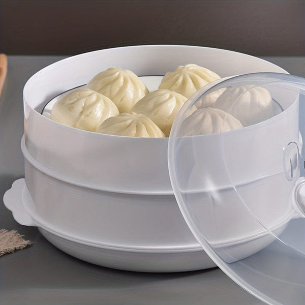 Planet Gates 1 Set Microwave Oven Special Steamer With Steamer Pad, Splash Proof, Steamed Rice, Multi-layer Steamer, For Fast Heating, Mantou, Buns, Dumplings, Cookware