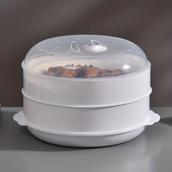 Planet Gates 1 Set Microwave Oven Special Steamer With Steamer Pad, Splash Proof, Steamed Rice, Multi-layer Steamer, For Fast Heating, Mantou, Buns, Dumplings, Cookware