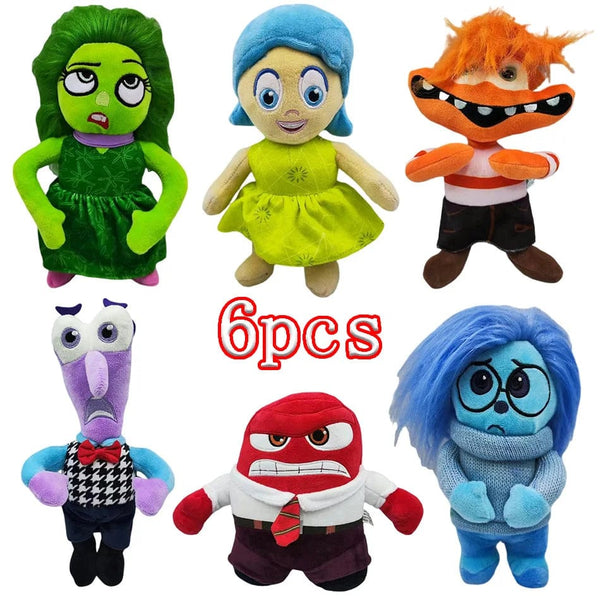 Planet Gates 1 set New Inside Out 2 Plush Anxiety Doll Cute Joy Fear Anger Disgust Sadness Riley Plushish Toys Collection Model Toy Birthday Gift