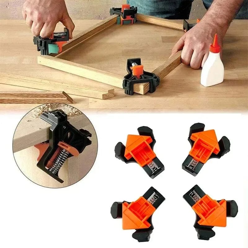 Planet Gates 1 Set of 4 PCS 4 PCS 90° Woodworking Angle Clamps, Right Angle Clamp Holder with Adjustable Hand Tools for Woodworking Project Picture Frames