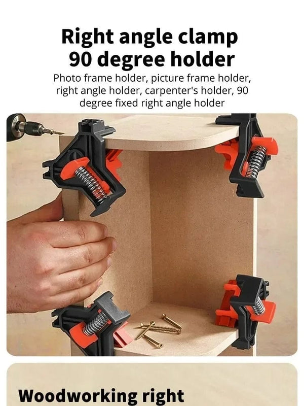 Planet Gates 1 Set of 4 PCS 4 PCS 90° Woodworking Angle Clamps, Right Angle Clamp Holder with Adjustable Hand Tools for Woodworking Project Picture Frames