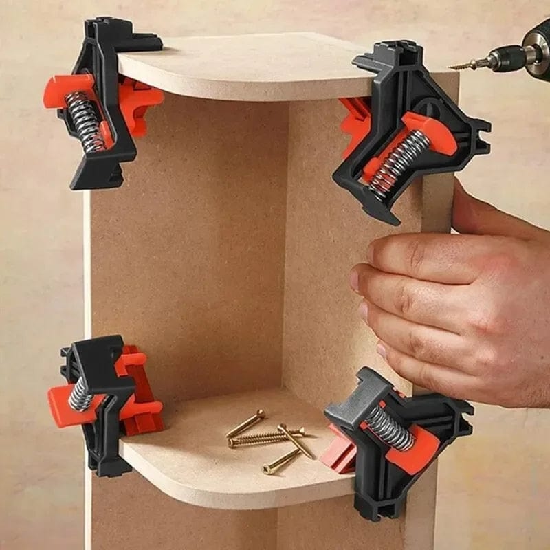 Planet Gates 1 Set of 4 PCS 4 PCS 90° Woodworking Angle Clamps, Right Angle Clamp Holder with Adjustable Hand Tools for Woodworking Project Picture Frames